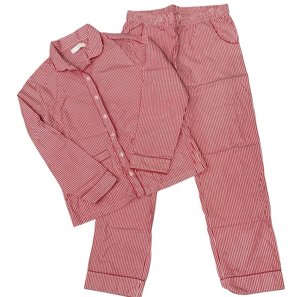 LAKE Other - LAKE Pajamas Red & White Stripe 100% Cotton Set – Size Small (Top & Pants)